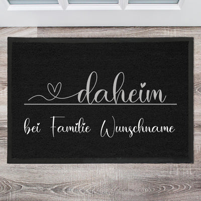 Daheim mit Herz Fußmatte, Schmutzfangmatte, Fußmatte personalisiert, Türmatte, Personalisierte Fußmatte, Geschenk zum Einzug