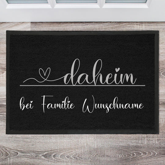 Daheim mit Herz Fußmatte, Schmutzfangmatte, Fußmatte personalisiert, Türmatte, Personalisierte Fußmatte, Geschenk zum Einzug - all - yours24
