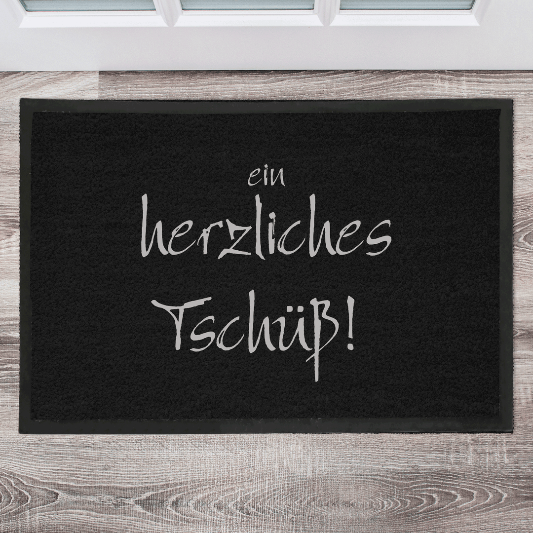 Ein herzliches Tschüß Fußmatte, Schmutzfangmatte, Fußmatte personalisiert, Türmatte, Personalisierte Fußmatte, Geschenk zum Einzug - all - yours24