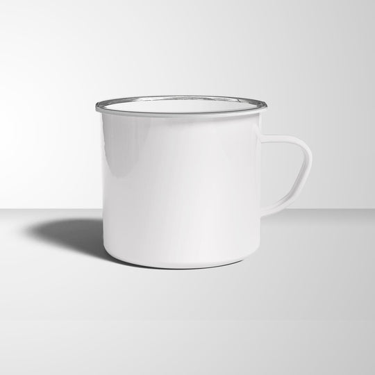 Emaille Becher weiß personalisiert mit Eurem Text oder Foto bedruckt - all - yours24
