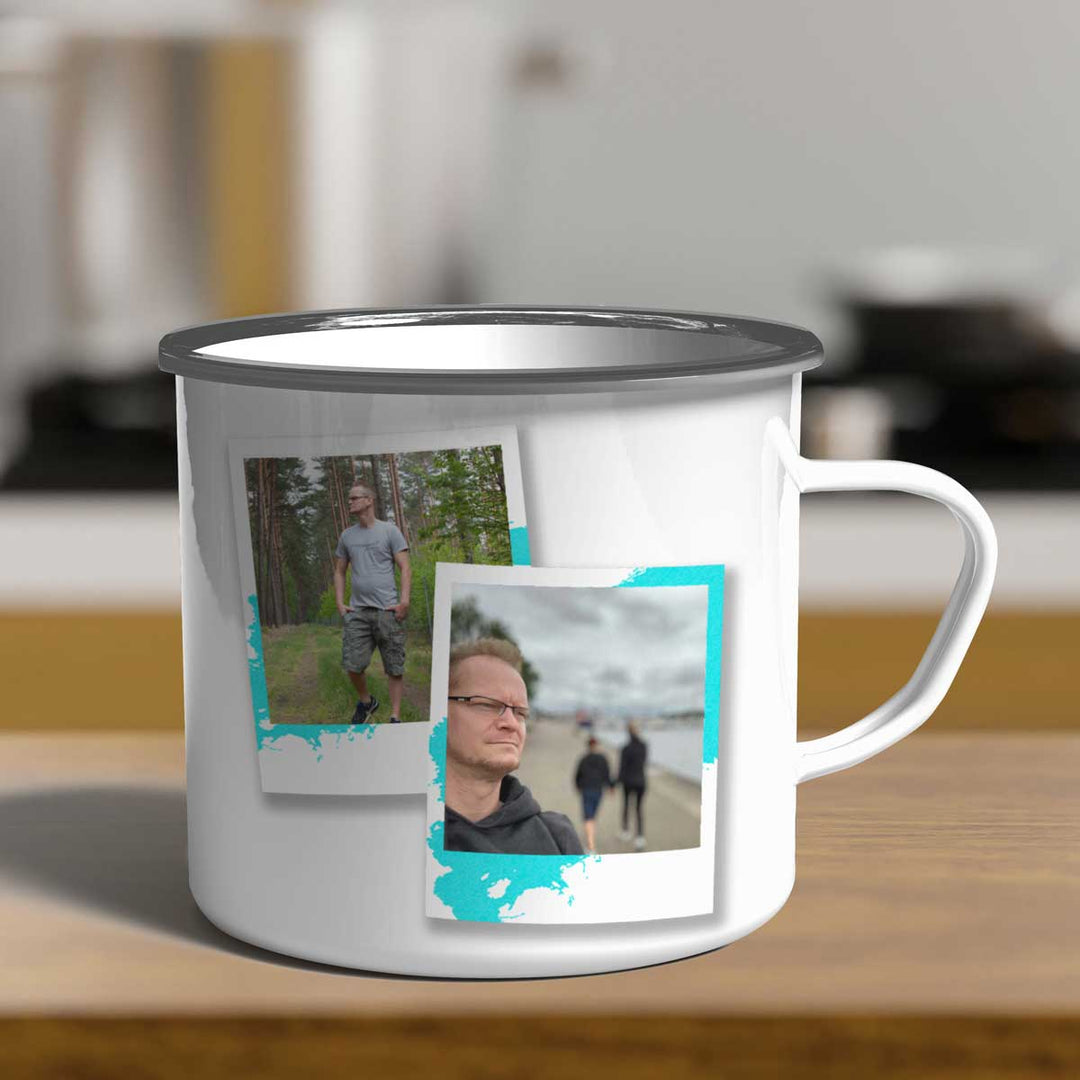 Emailletasse Polaroid mit Eurem Foto Geschenkideen Emaille Tasse - all - yours24