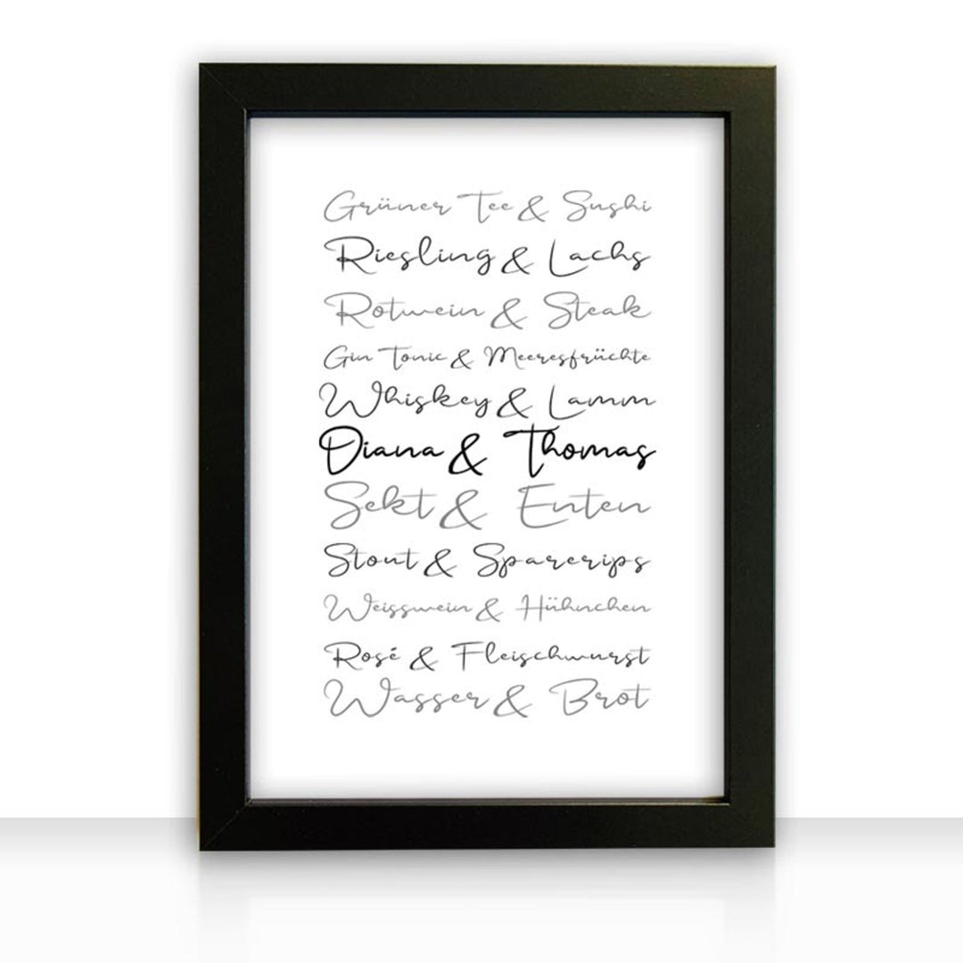 Geschenkidee Bild " Essen und Trinken " personalisiert - all - yours24