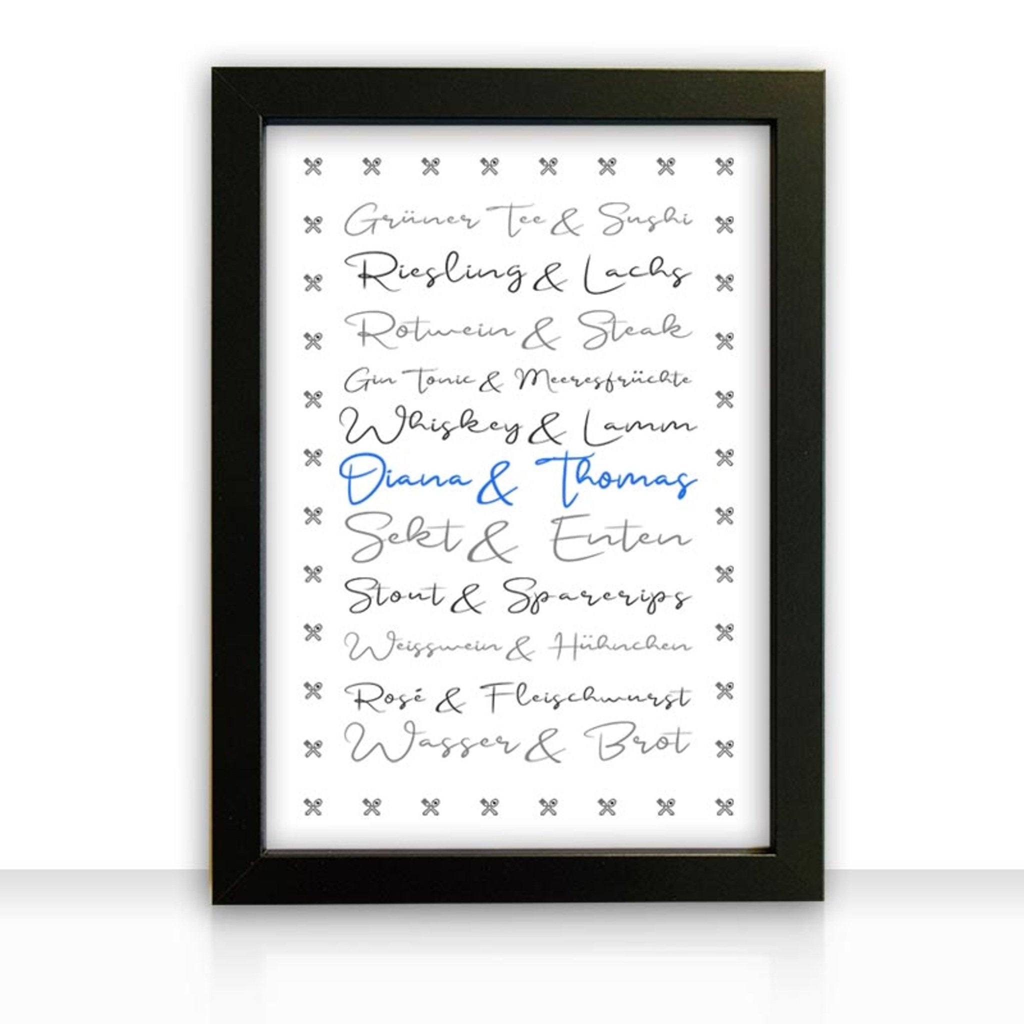 Geschenkidee Bild " Essen und Trinken " personalisiert - all - yours24