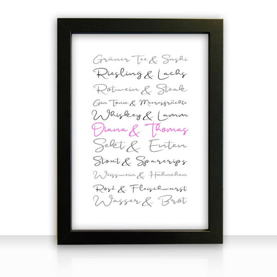 Geschenkidee Bild " Essen und Trinken " personalisiert - all - yours24
