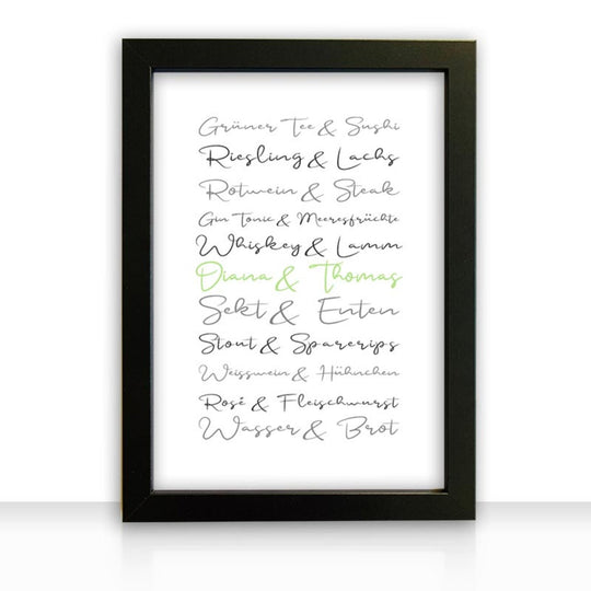 Geschenkidee Bild " Essen und Trinken " personalisiert - all - yours24