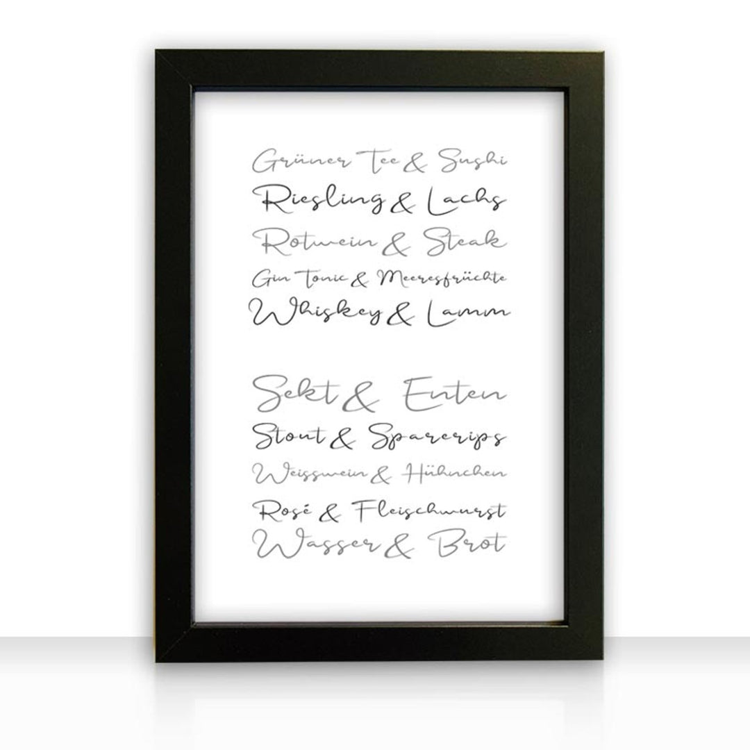 Geschenkidee Bild " Essen und Trinken " personalisiert - all - yours24
