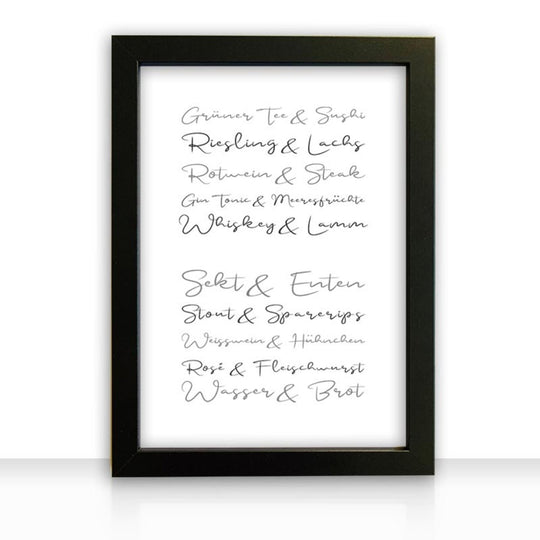 Geschenkidee Bild " Essen und Trinken " personalisiert - all - yours24