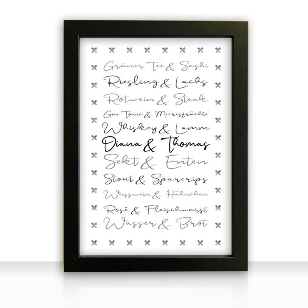 Geschenkidee Bild " Essen und Trinken " personalisiert - all - yours24