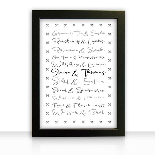 Geschenkidee Bild " Essen und Trinken " personalisiert - all - yours24