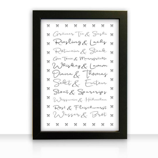 Geschenkidee Bild " Essen und Trinken " personalisiert - all - yours24