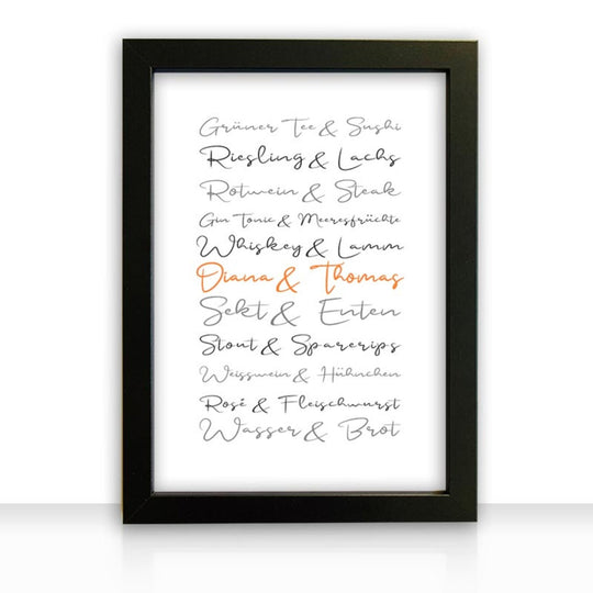 Geschenkidee Bild " Essen und Trinken " personalisiert - all - yours24