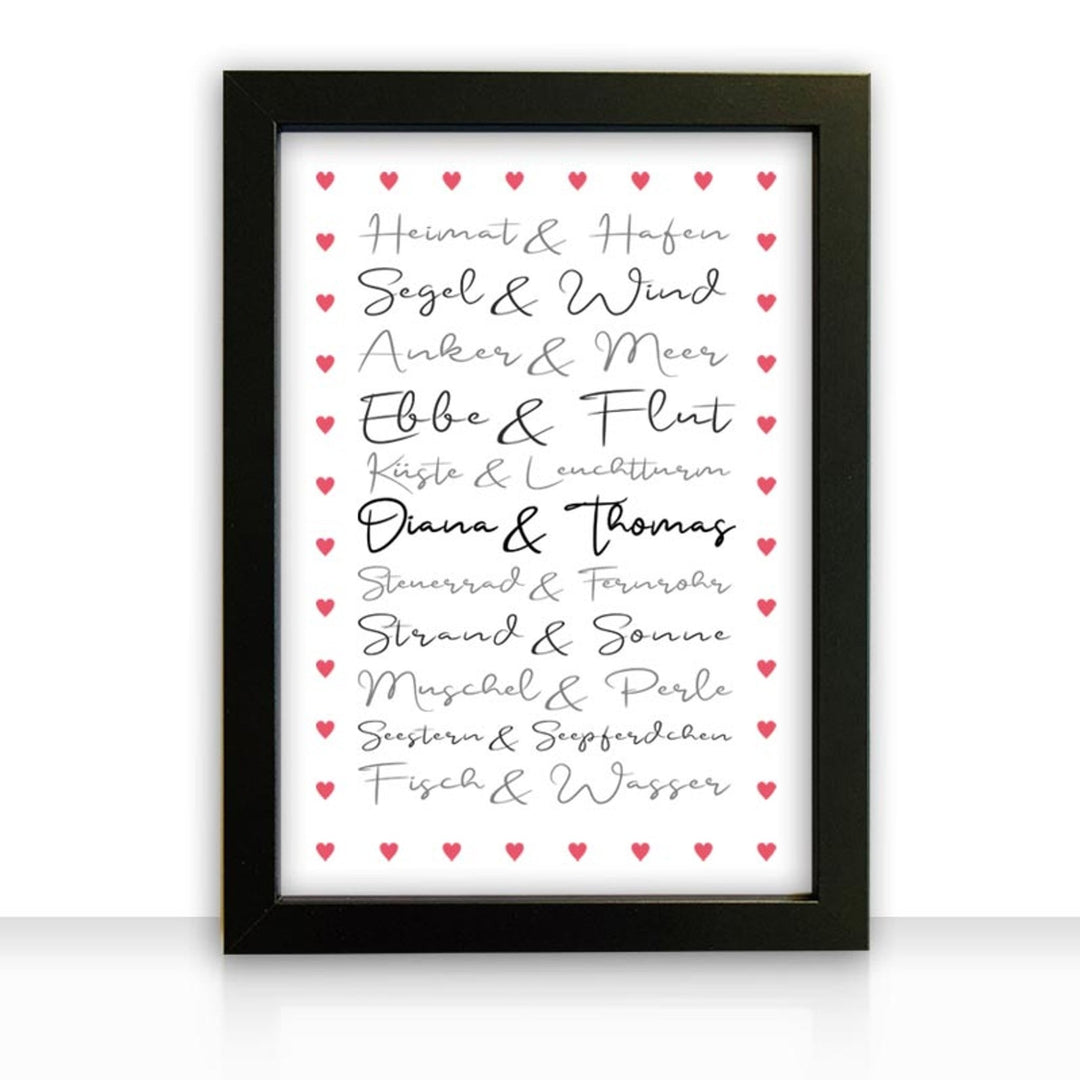 Geschenkidee Bild " Maritime Liebe " personalisiert - all - yours24