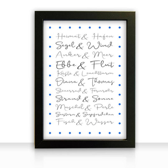 Geschenkidee Bild " Maritime Liebe " personalisiert - all - yours24
