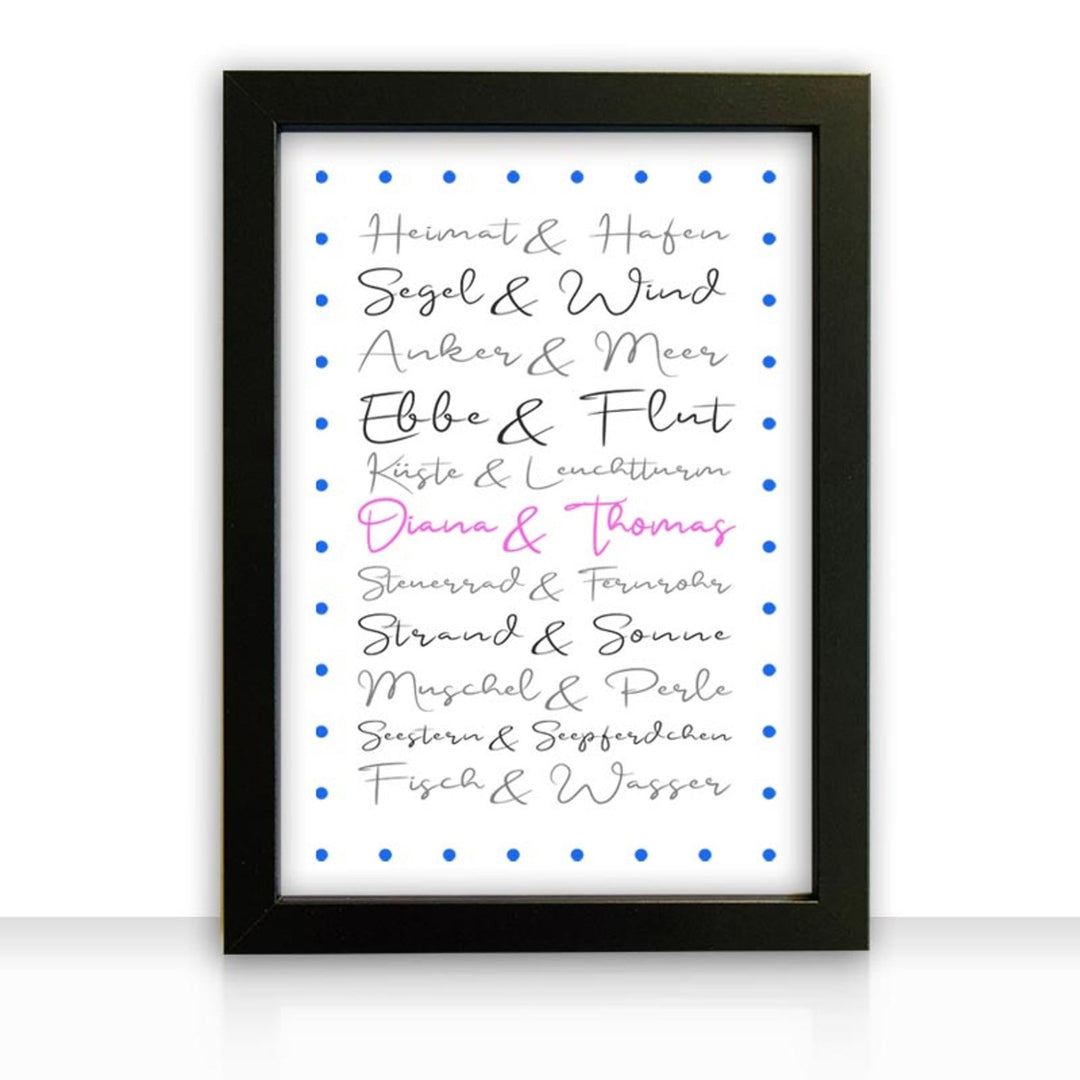 Geschenkidee Bild " Maritime Liebe " personalisiert - all - yours24