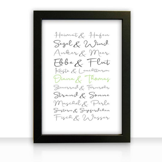 Geschenkidee Bild " Maritime Liebe " personalisiert - all - yours24