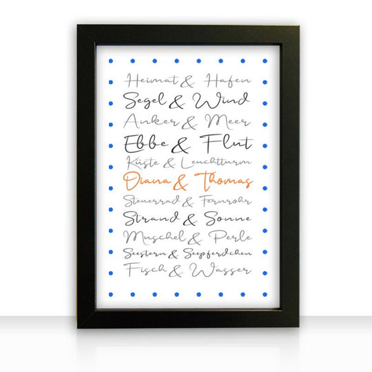 Geschenkidee Bild " Maritime Liebe " personalisiert - all - yours24