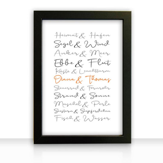 Geschenkidee Bild " Maritime Liebe " personalisiert - all - yours24