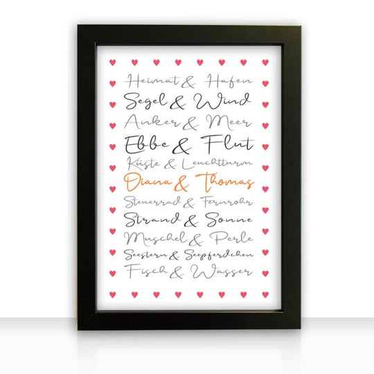 Geschenkidee Bild " Maritime Liebe " personalisiert - all - yours24