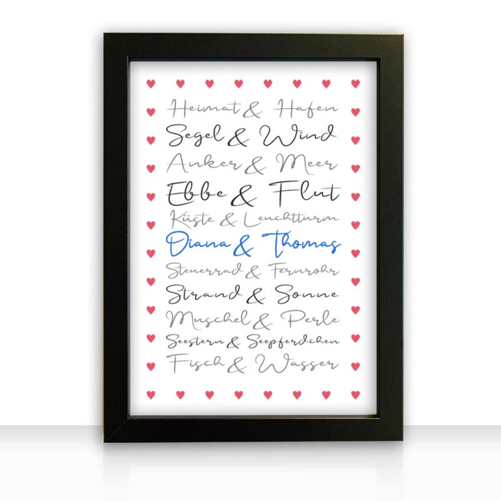 Geschenkidee Bild " Maritime Liebe " personalisiert - all - yours24