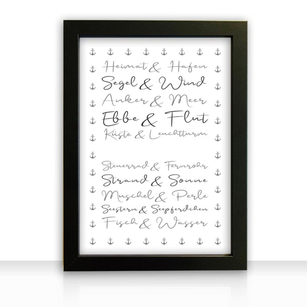 Geschenkidee Bild " Maritime Liebe " personalisiert - all - yours24
