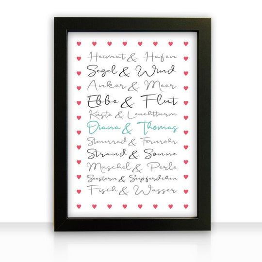 Geschenkidee Bild " Maritime Liebe " personalisiert - all - yours24