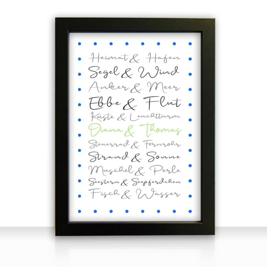 Geschenkidee Bild " Maritime Liebe " personalisiert - all - yours24