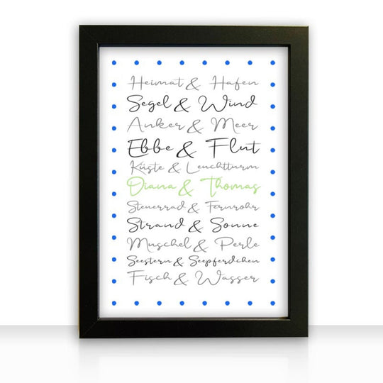 Geschenkidee Bild " Maritime Liebe " personalisiert - all - yours24