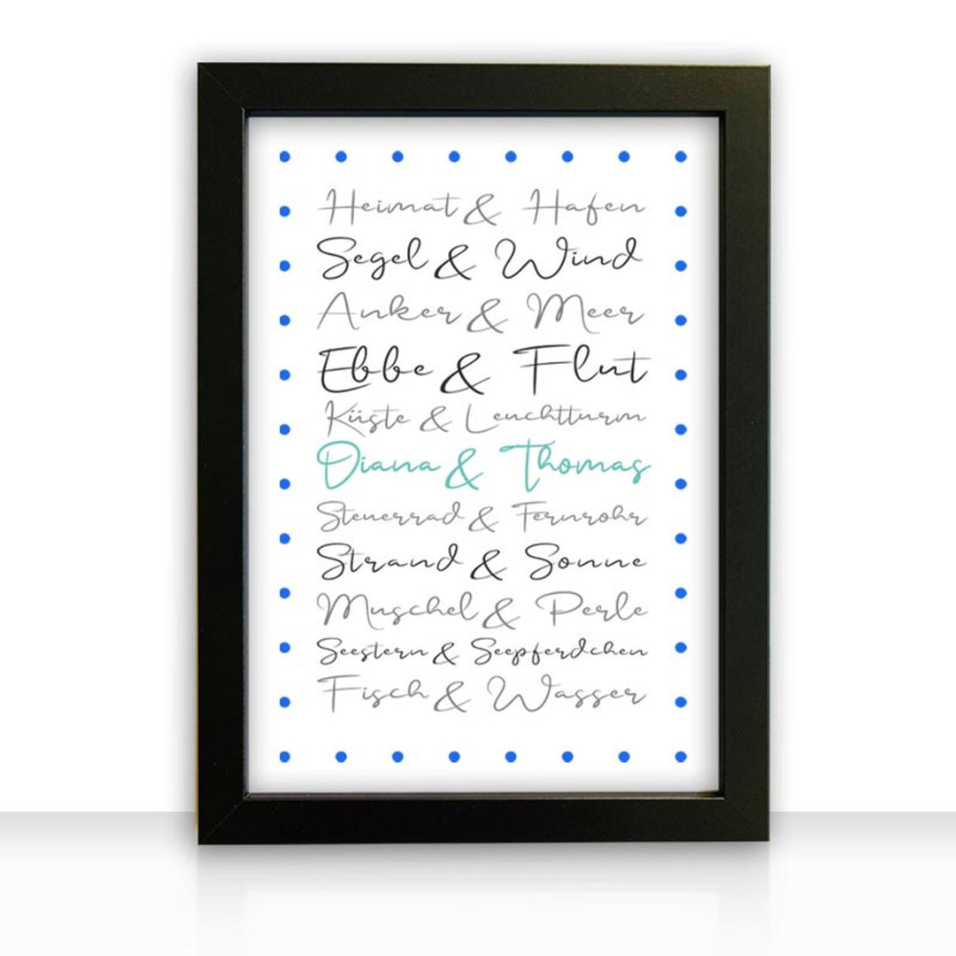 Geschenkidee Bild " Maritime Liebe " personalisiert - all - yours24