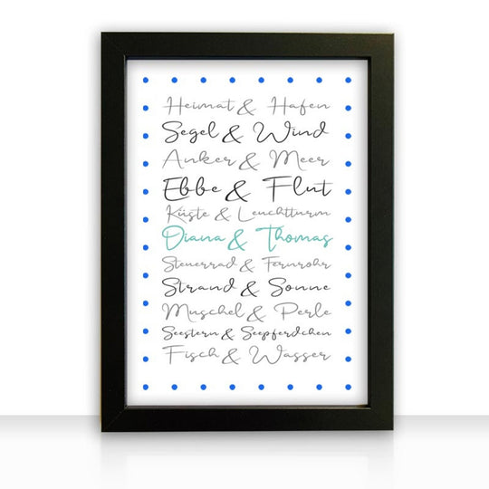 Geschenkidee Bild " Maritime Liebe " personalisiert - all - yours24