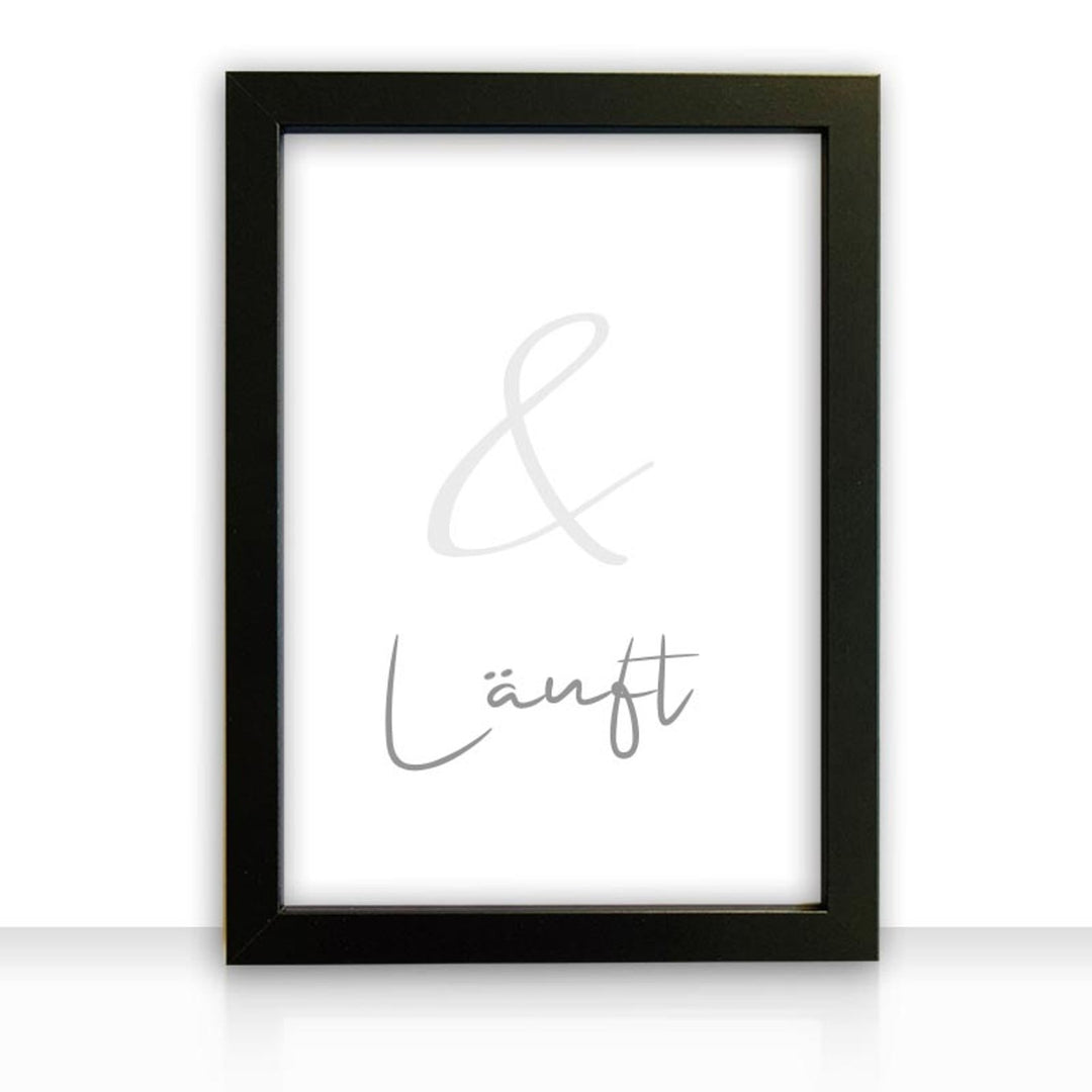 Geschenkidee Bild personalisiert " läuft " personalisiert mit Rahmen - all - yours24