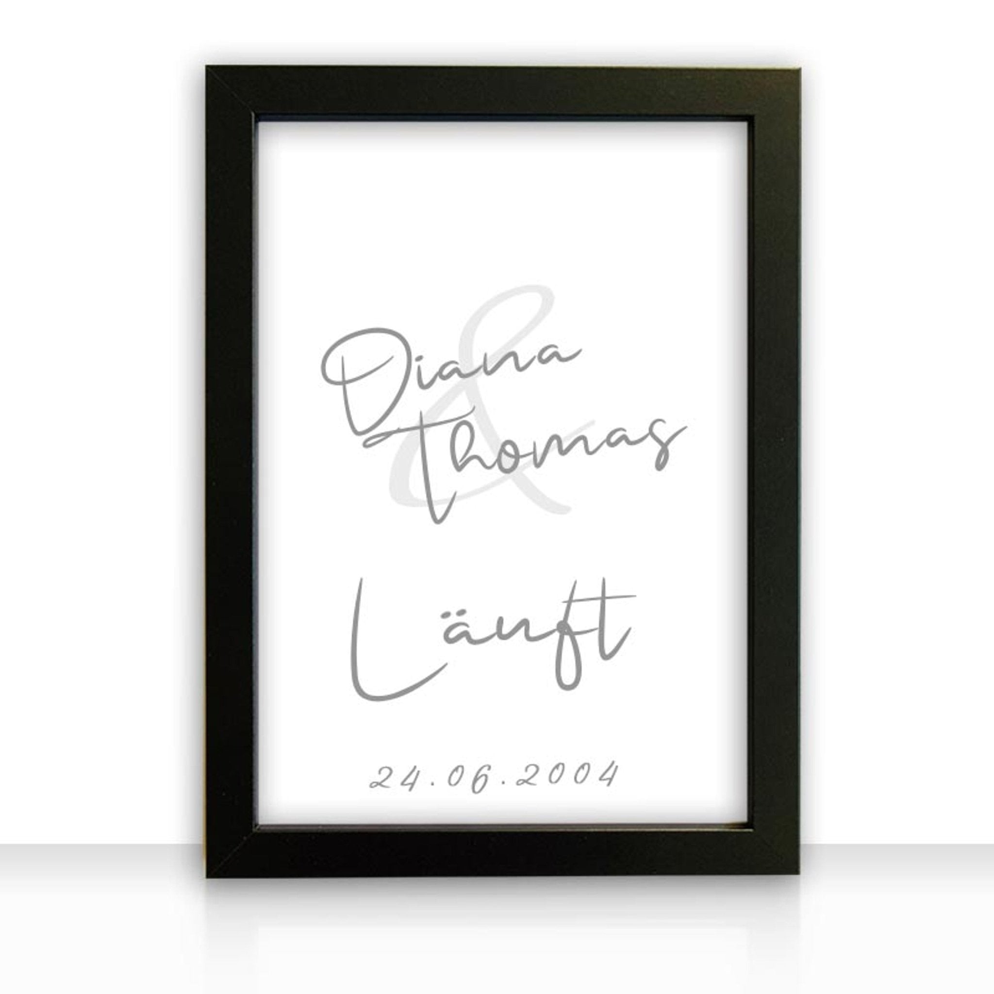 Geschenkidee Bild personalisiert " läuft " personalisiert mit Rahmen - all - yours24