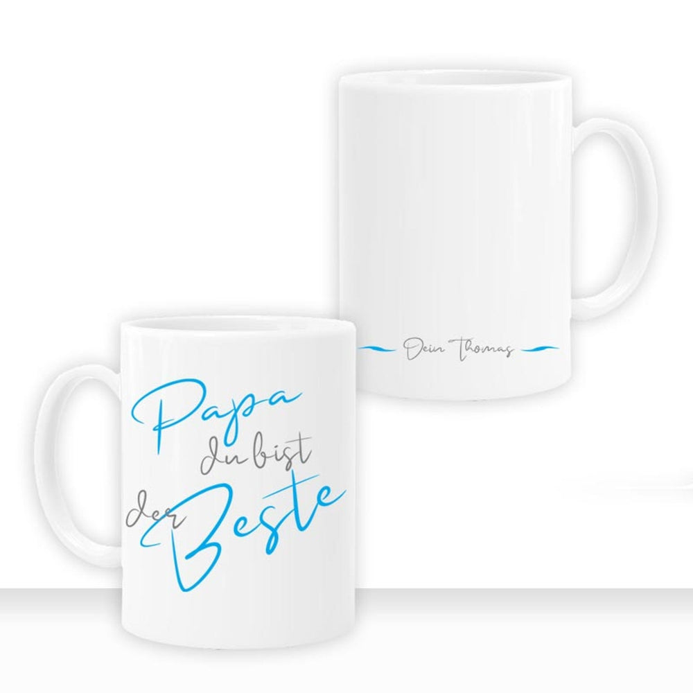 Geschenkidee Tasse personalisiert " Papa Du bist der Beste " Liebe Namen - all - yours24
