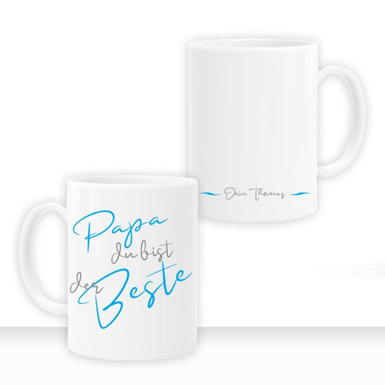 Geschenkidee Tasse personalisiert " Papa Du bist der Beste " Liebe Namen - all - yours24