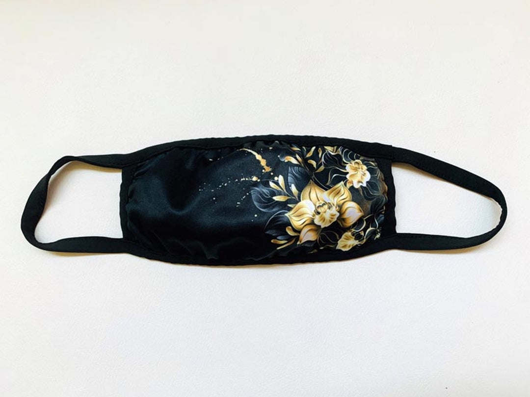 Mund-Nasen-Maske golden Flowers Community-Maske 1