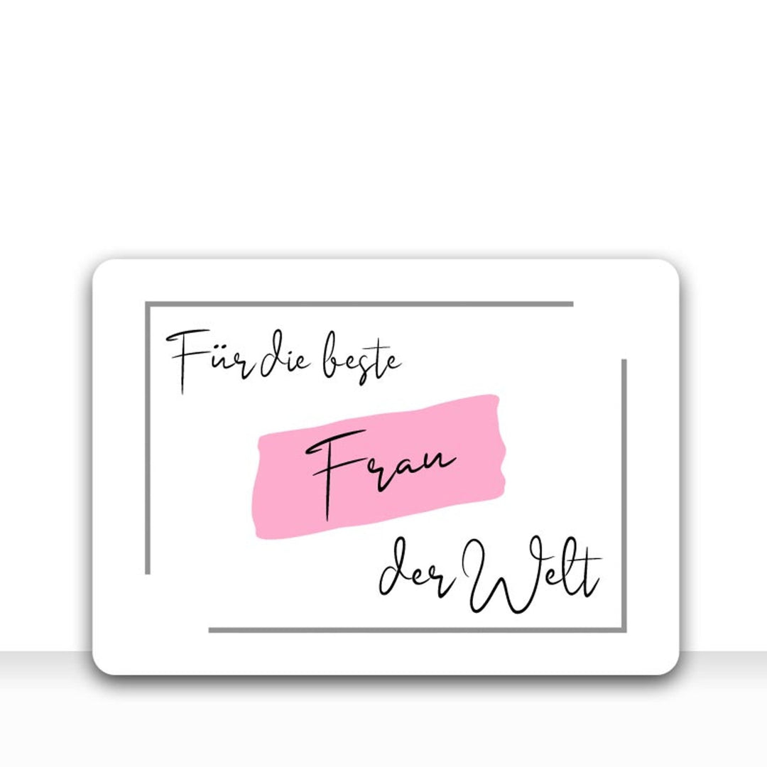 Grusskarte Message Liebe FÜR DIE BESTE FRAU DER WELT mit Kraftpapier DIN C6 Umschlag - all - yours24