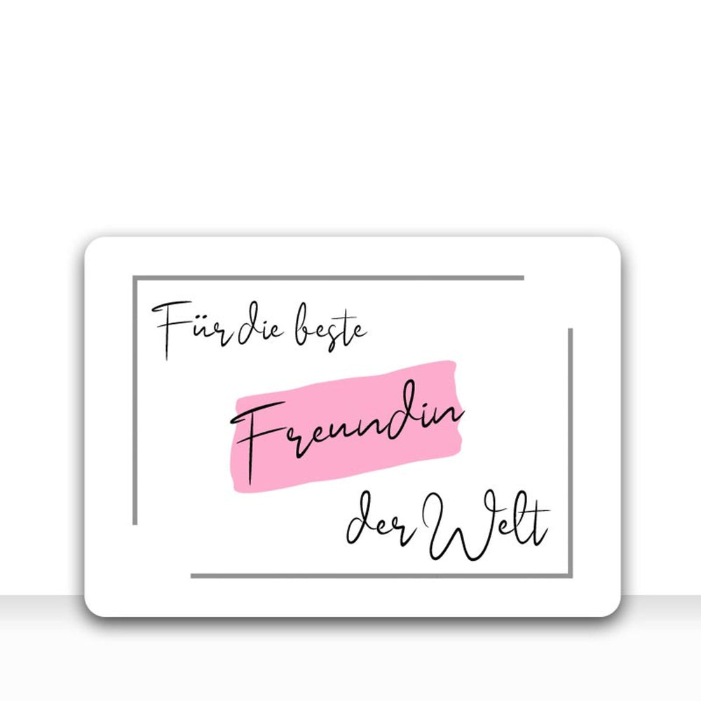 Grusskarte Message Liebe FÜR DIE BESTE FREUNDIN DER WELT mit Kraftpapier DIN C6 Umschlag - all - yours24
