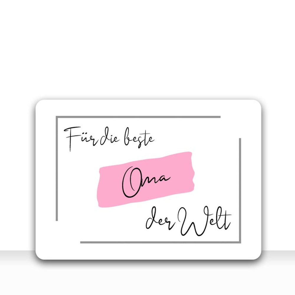 Grusskarte Message Liebe FÜR DIE BESTE OMA DER WELT mit Kraftpapier DIN C6 Umschlag - all - yours24