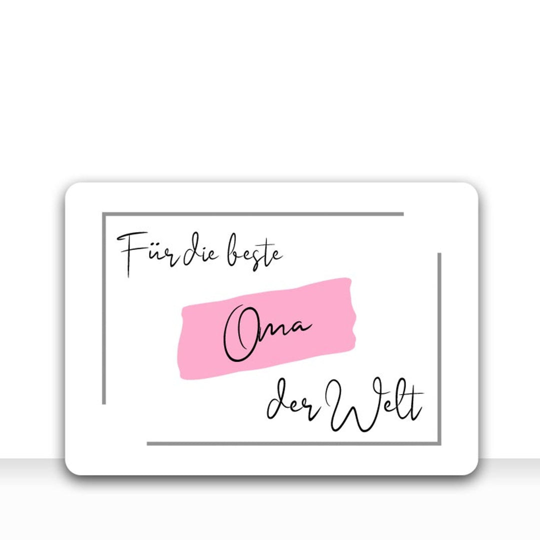 Grusskarte Message Liebe FÜR DIE BESTE OMA DER WELT mit Kraftpapier DIN C6 Umschlag - all - yours24