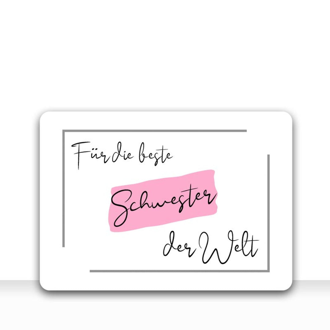 Grusskarte Message Liebe FÜR DIE BESTE SCHWESTER DER WELT mit Kraftpapier DIN C6 Umschlag - all - yours24