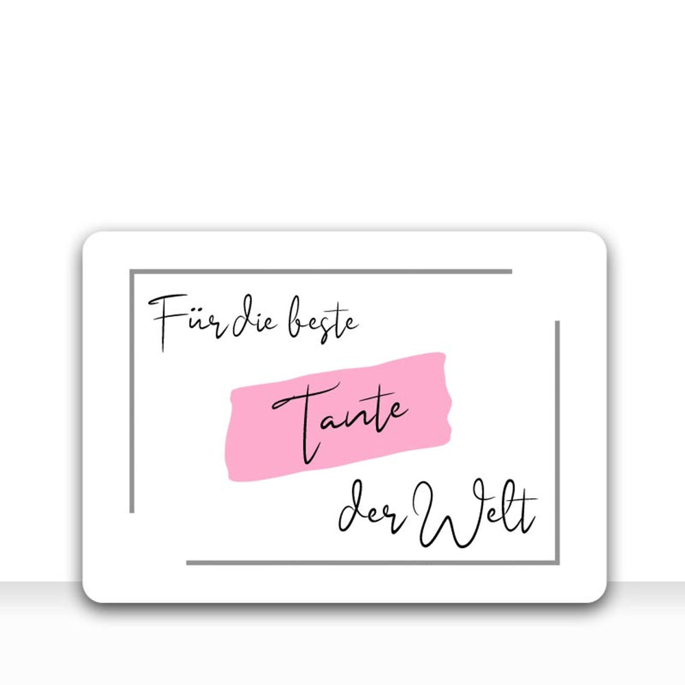 Grusskarte Message Liebe FÜR DIE BESTE TANTE DER WELT mit Kraftpapier DIN C6 Umschlag - all - yours24