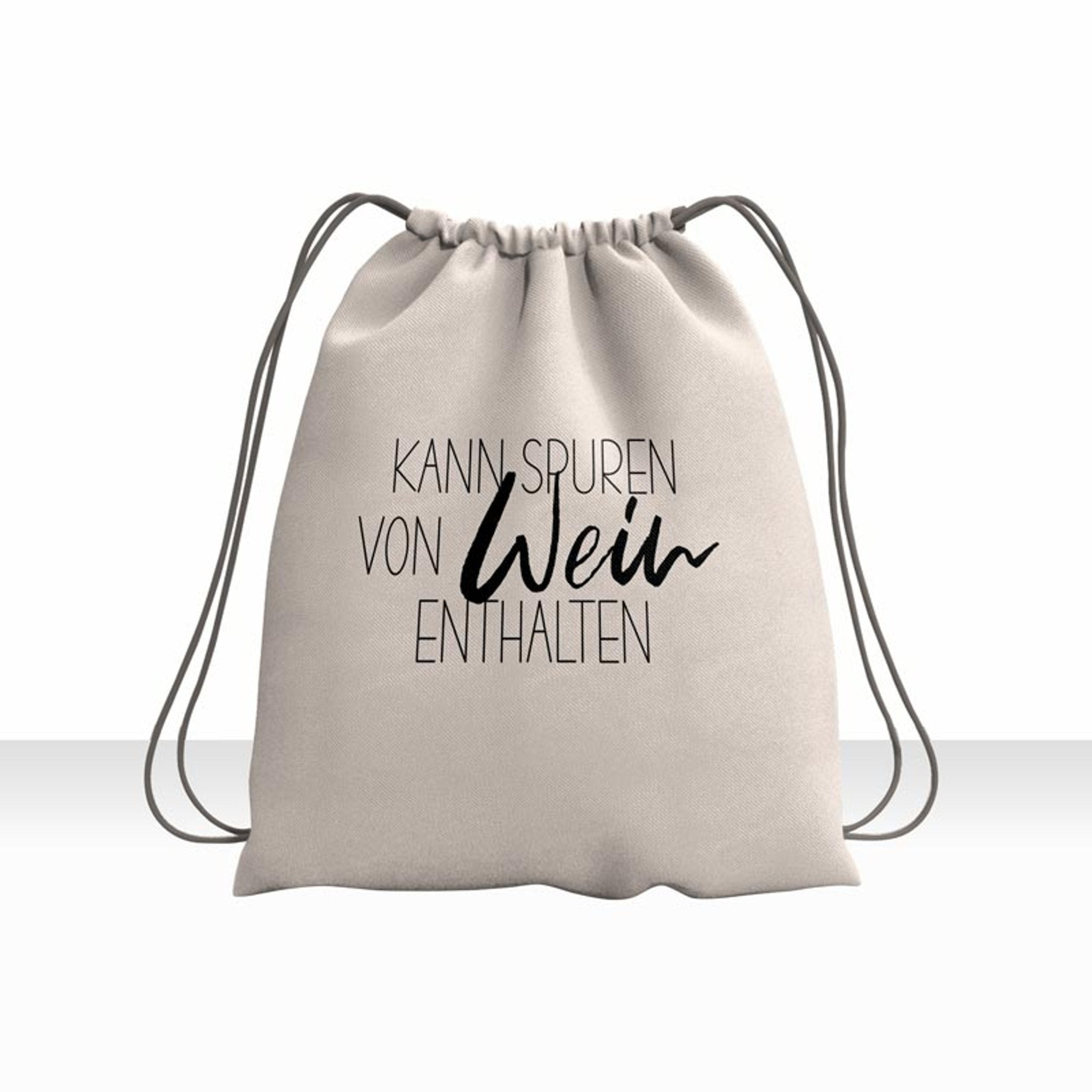 Gymbag Turnbeutel Rucksack bedruckt kann Spuren von Wein enthalten - all - yours24