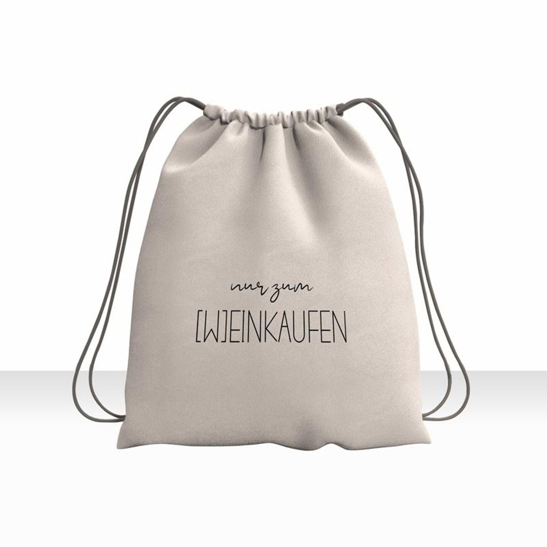 Gymsack Turnbeutel Rucksack bedruckt Nur zum [W] einkaufen - all - yours24