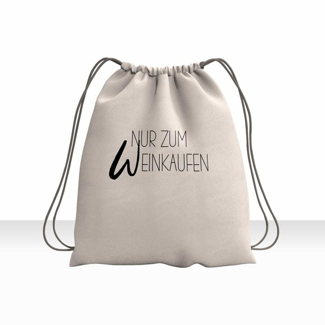 Gymsack Turnbeutel Rucksack bedruckt Nur zum Wein kaufen - all - yours24