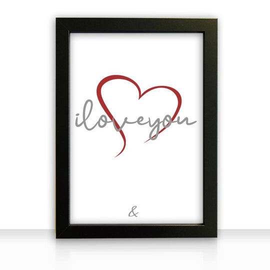 Geschenkidee Bild personalisiert " i love you "  personalisiert mit Rahmen - all-yours24
