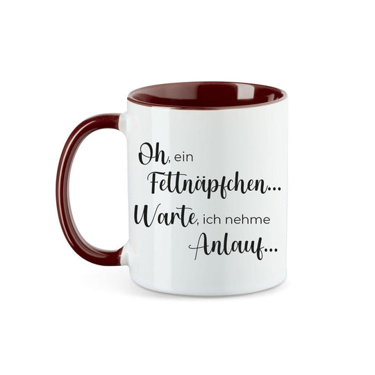 Kaffeebecher Kaffeetasse oh ein Fettnäpfchen... Warte, ich nehme Anlauf... - all - yours24