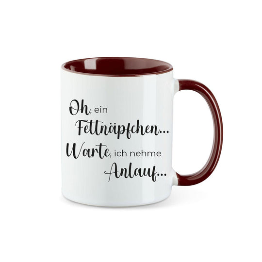 Kaffeebecher Kaffeetasse oh ein Fettnäpfchen... Warte, ich nehme Anlauf... - all - yours24
