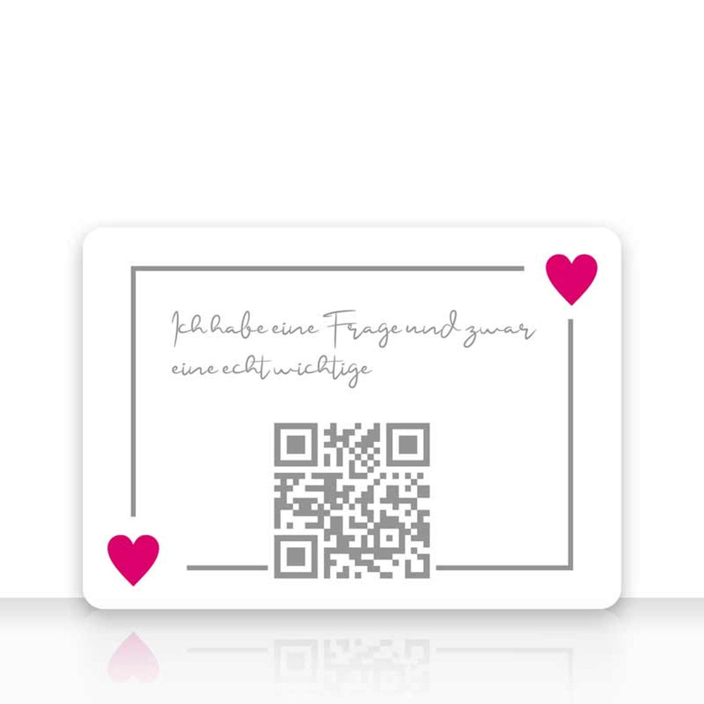 Karte QR - Code Message Liebe " Ich habe eine Frage und zwar eine echt wichtige " mit Kraftpapier DIN C6 Umschlag - all - yours24
