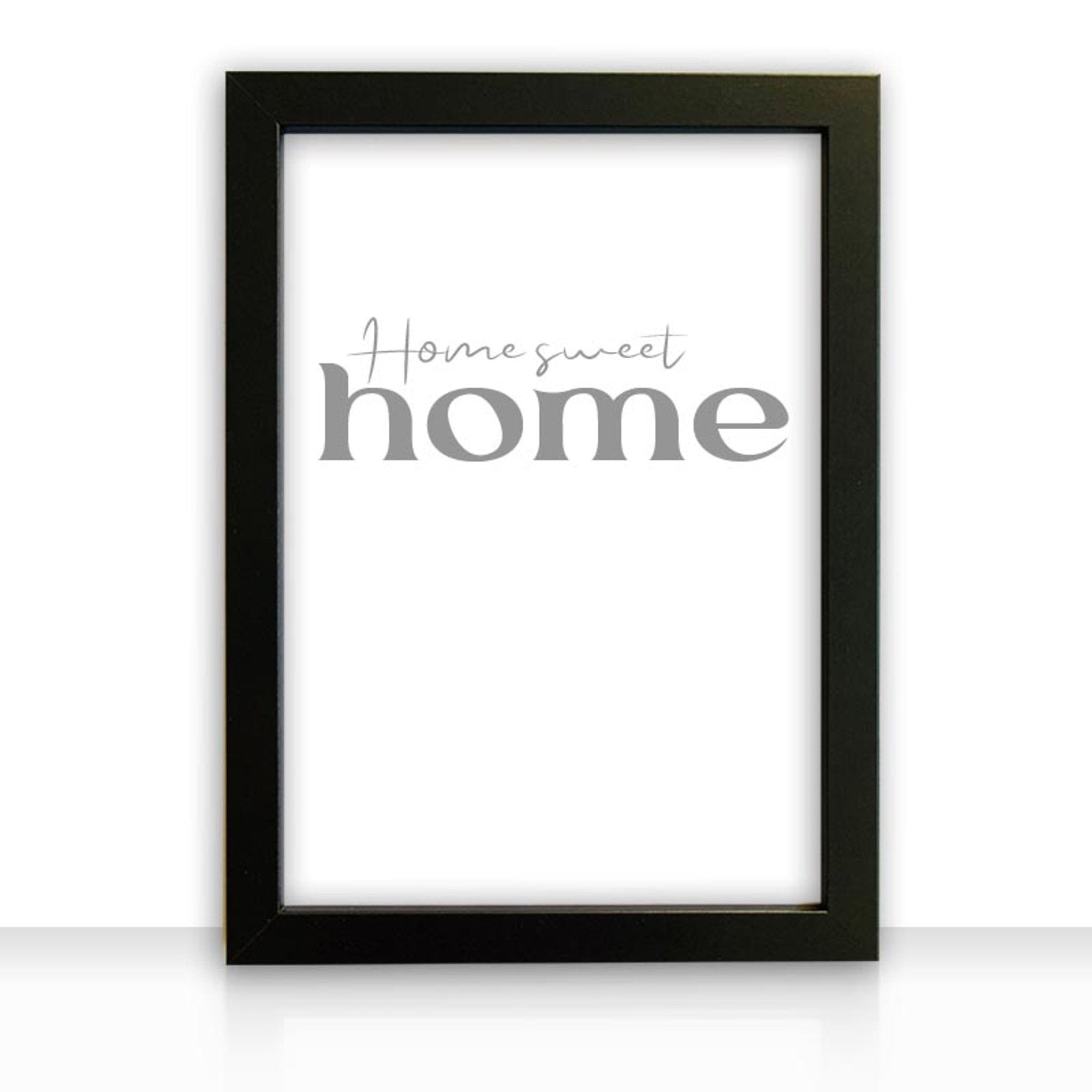 Kunstdruck Poster Bild home sweet home I mit edlem schwarzen Bilderrahmen - all - yours24