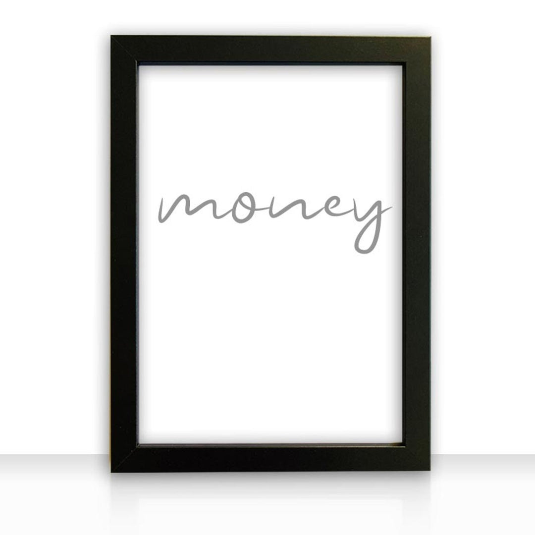 Kunstdruck Poster Bild Money I mit edlem schwarzen Bilderrahmen - all - yours24