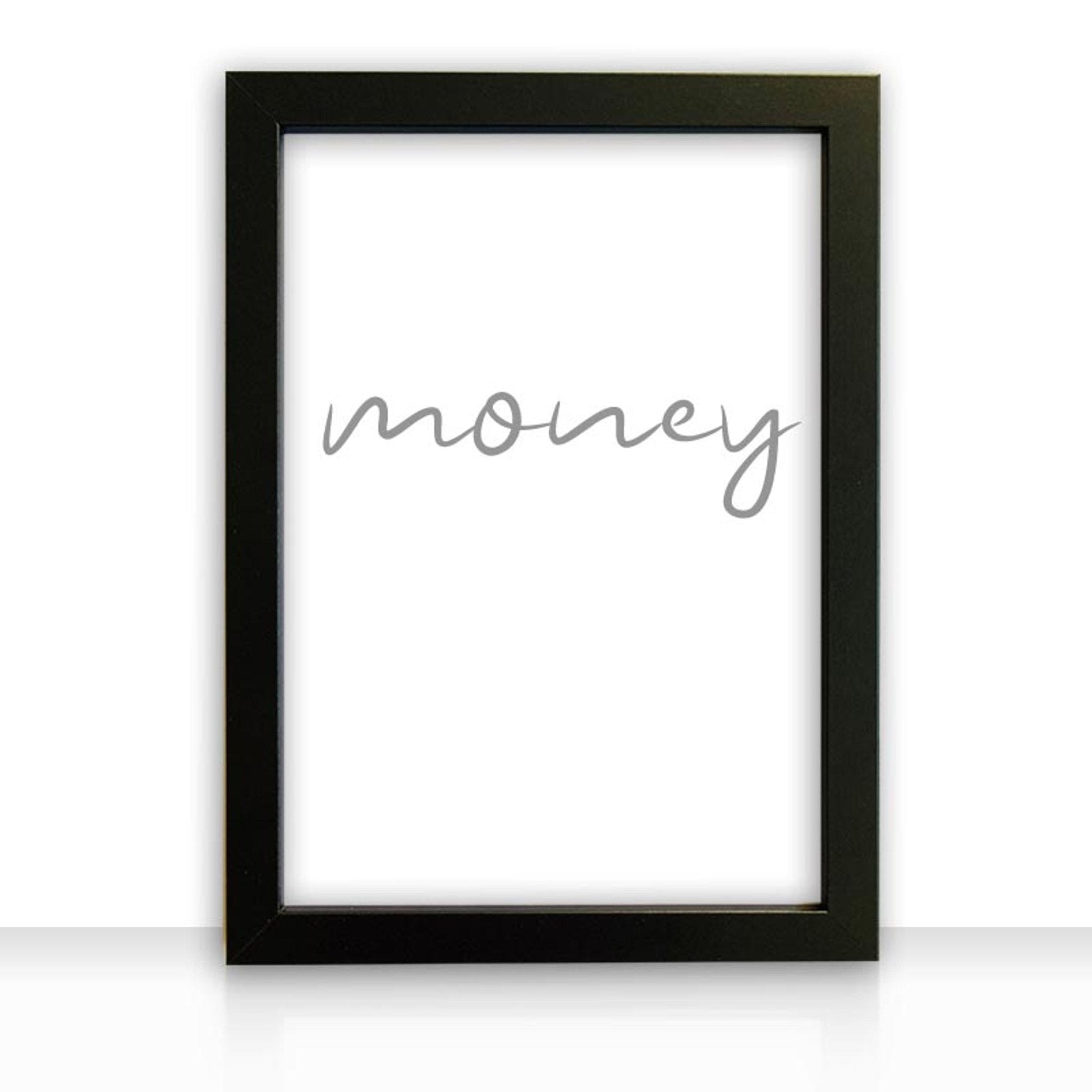 Kunstdruck Poster Bild Money I mit edlem schwarzen Bilderrahmen - all - yours24